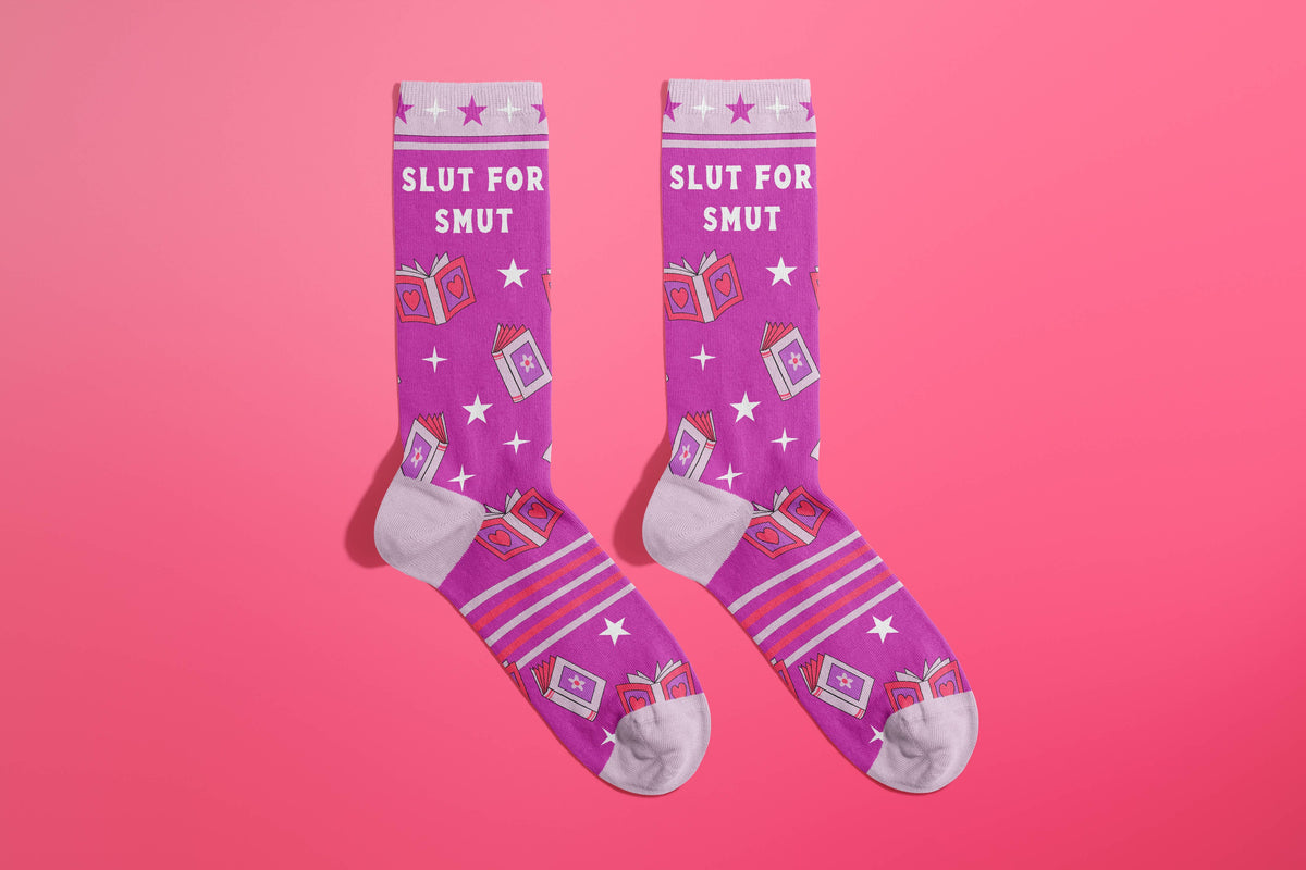 Slut For Smut Socks (funny gifts, books, bookish, BookTok)