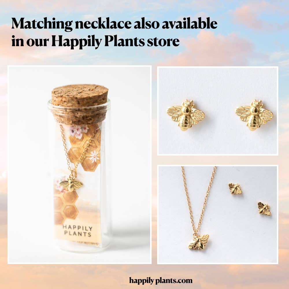 Bee Necklace, 18k Gold Bee Jewelry