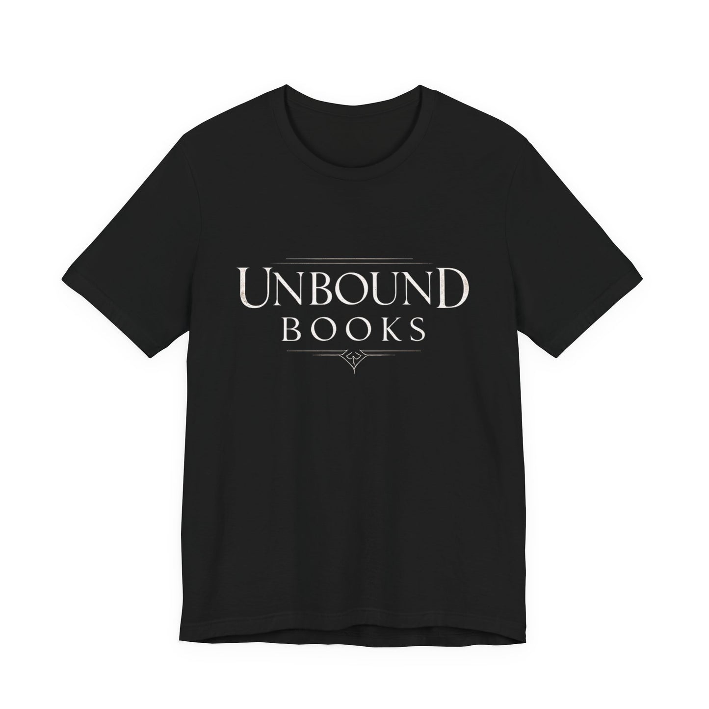 Unbound Books T‑Shirt — Vintage Literary Logo Tee for Book Lovers