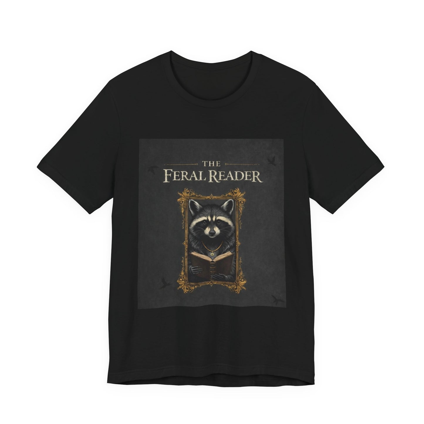 The Feral Reader T‑Shirt — Raccoon Book Lover Graphic Tee