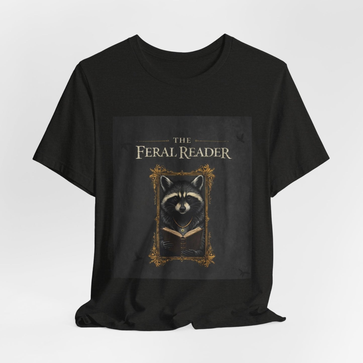 The Feral Reader T‑Shirt — Raccoon Book Lover Graphic Tee