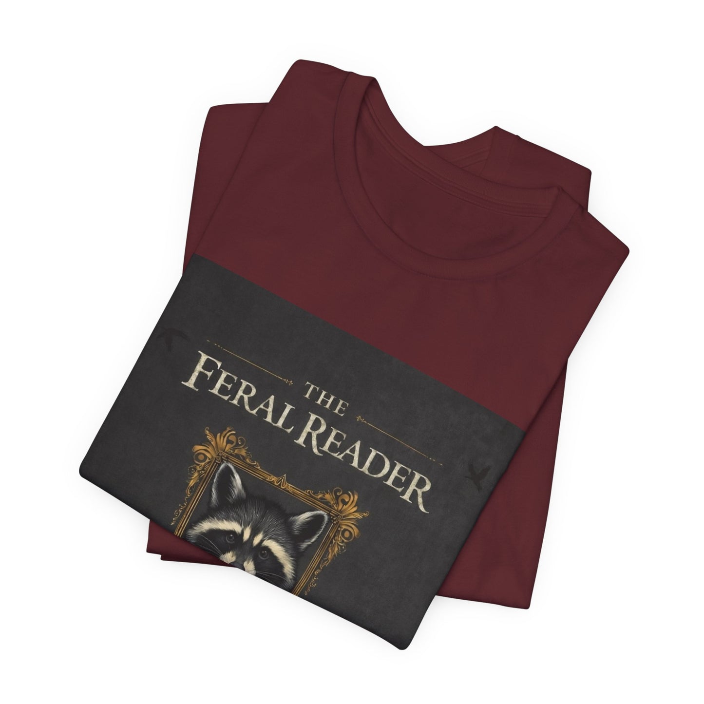 The Feral Reader T‑Shirt — Raccoon Book Lover Graphic Tee
