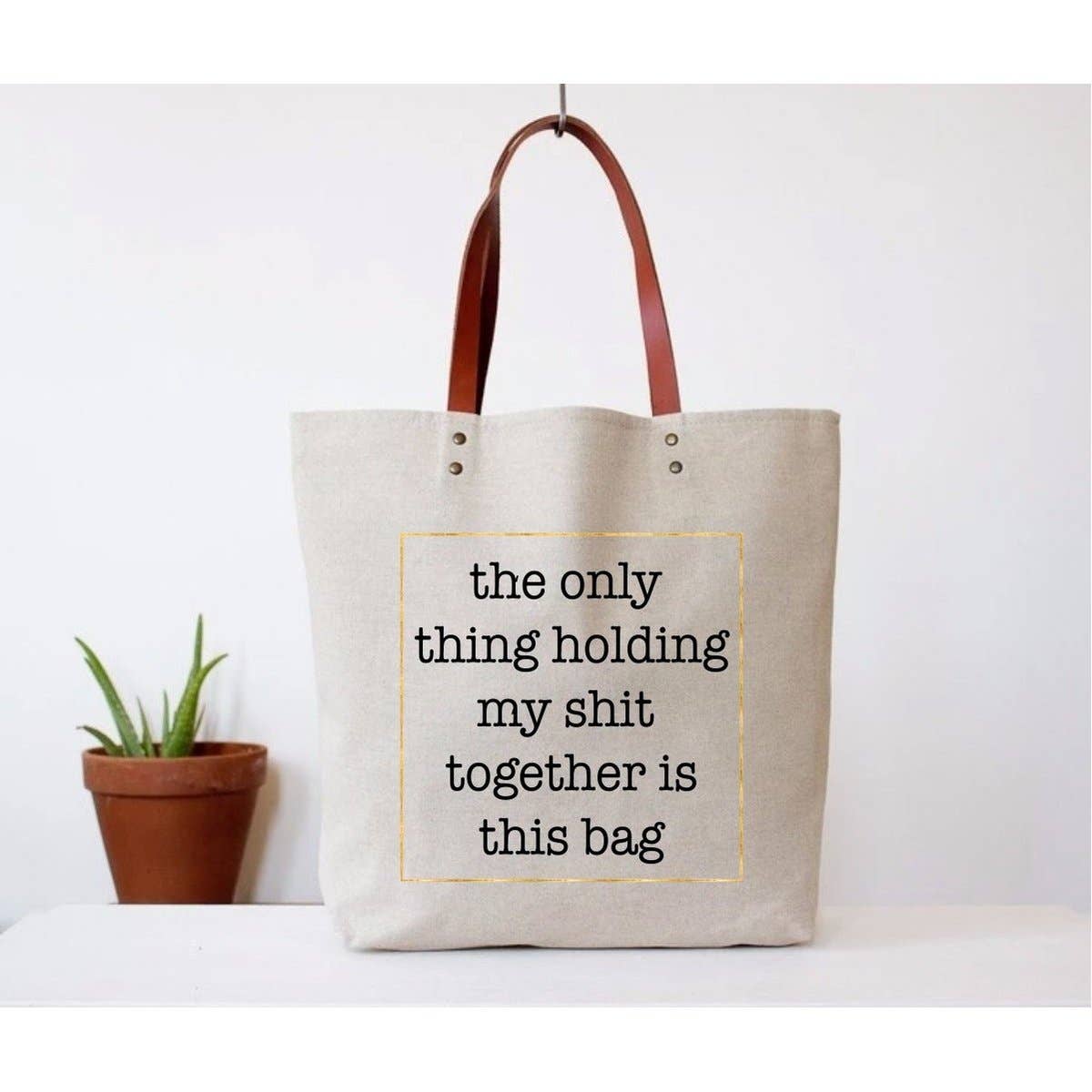 Shit Together Tote Bag (gifts, canvas tote, mothers day)