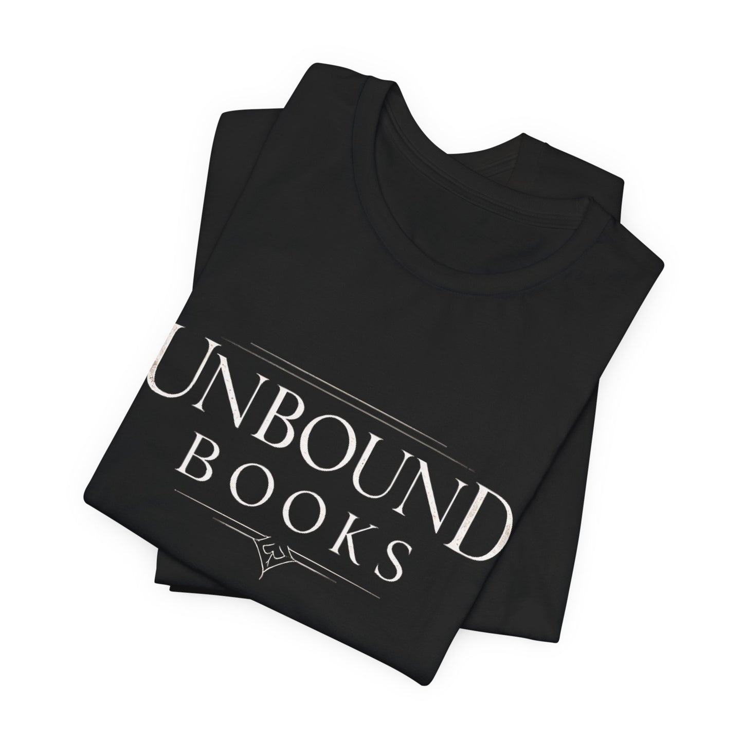 Unbound Books T‑Shirt — Vintage Literary Logo Tee for Book Lovers