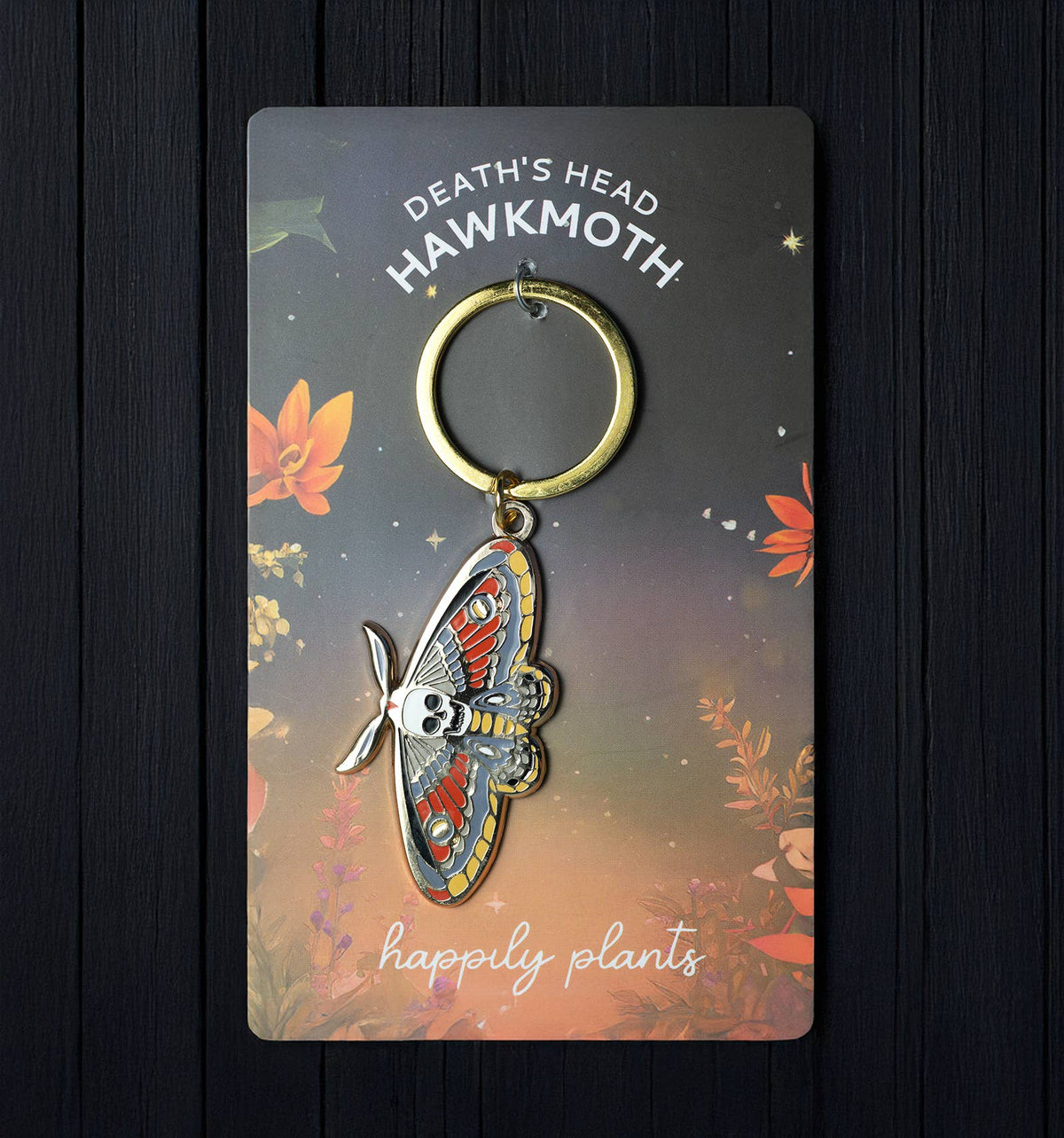 Death’s Head Hawkmoth Keychain Charm,  Halloween, Fall Gifts