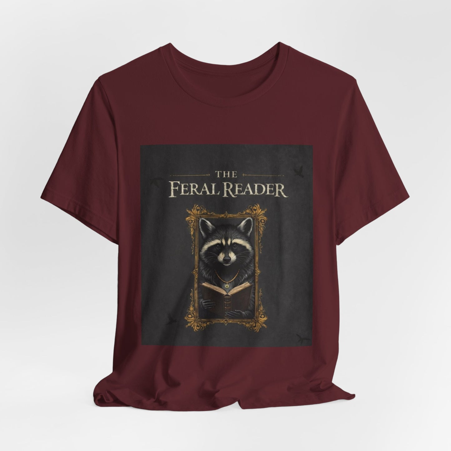 The Feral Reader T‑Shirt — Raccoon Book Lover Graphic Tee