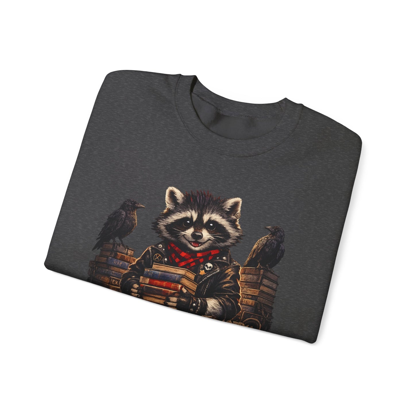 Raccoon 'Stay Feral, Read Books' Crewneck Sweatshirt