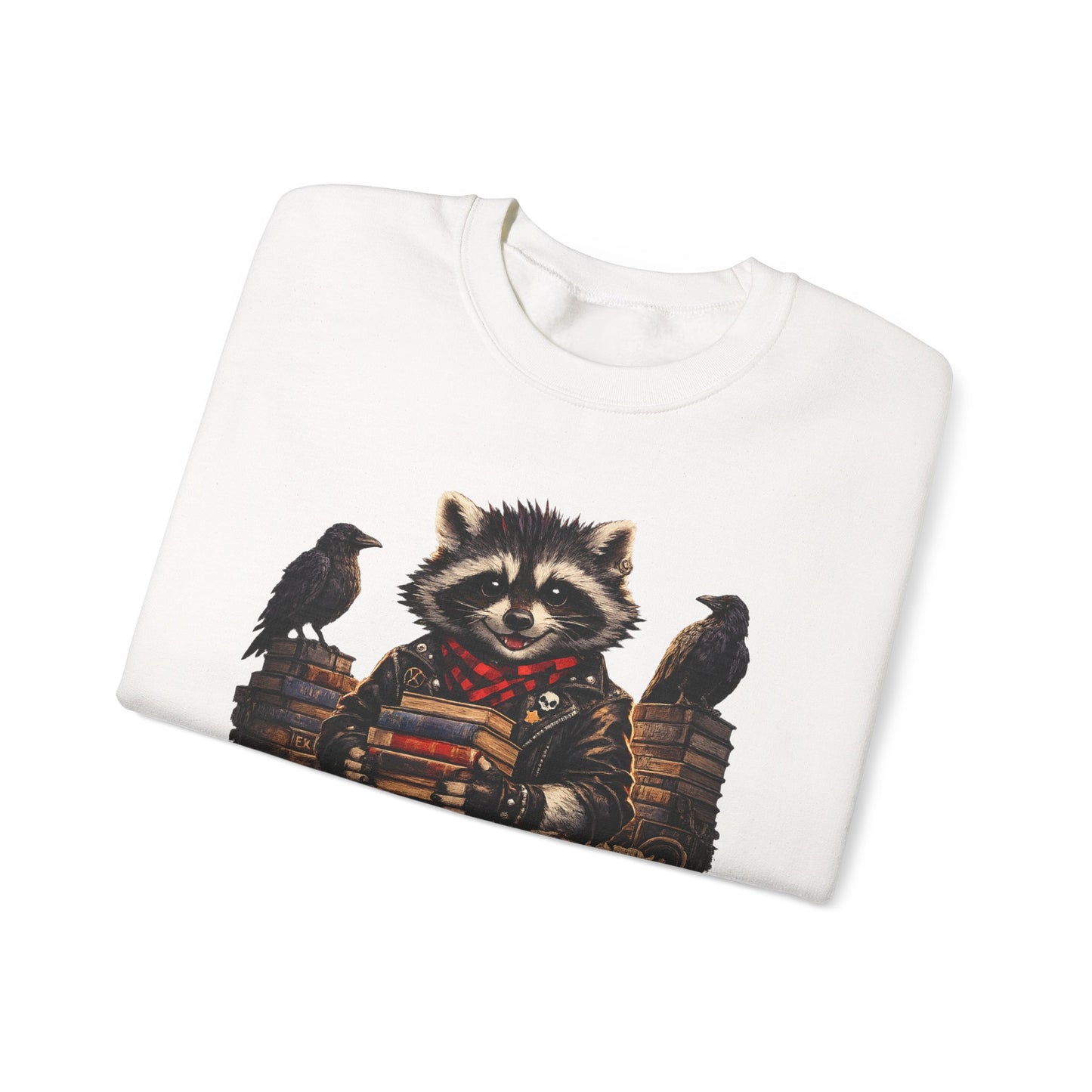Raccoon 'Stay Feral, Read Books' Crewneck Sweatshirt