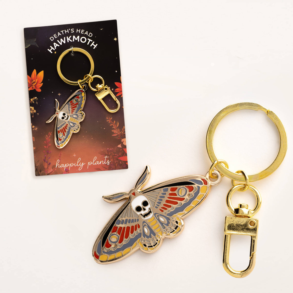Death’s Head Hawkmoth Keychain Charm,  Halloween, Fall Gifts