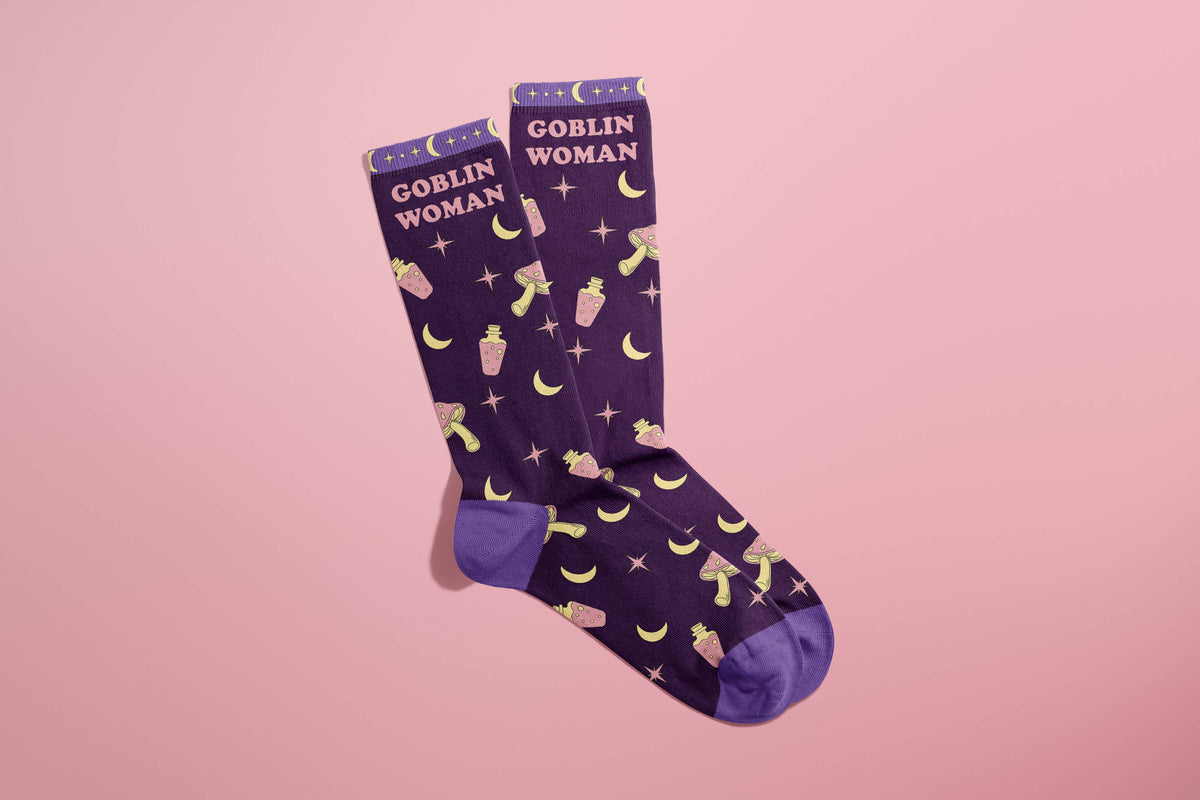 Goblin Woman Socks (funny gifts, weird girl gift)