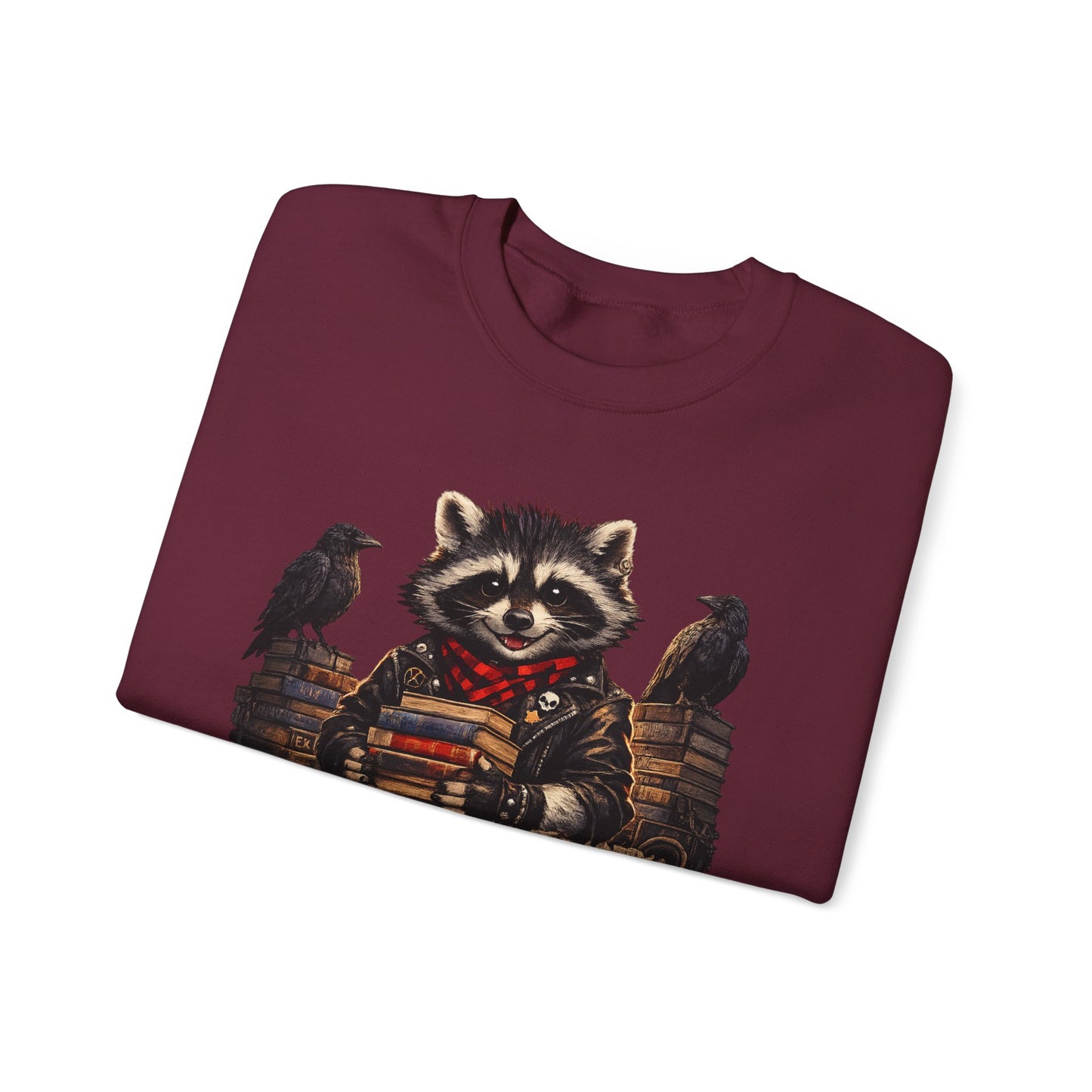 Raccoon 'Stay Feral, Read Books' Crewneck Sweatshirt