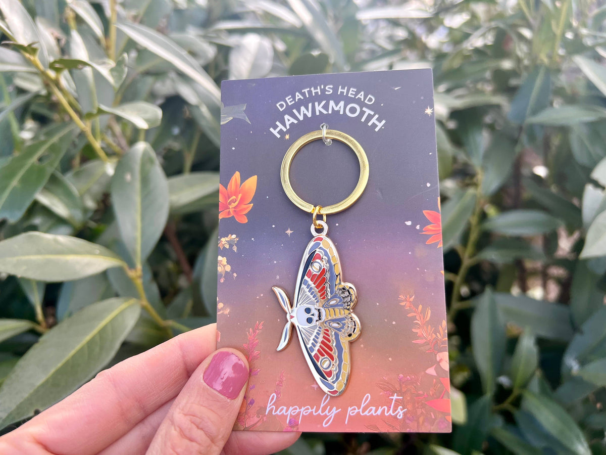 Death’s Head Hawkmoth Keychain Charm,  Halloween, Fall Gifts
