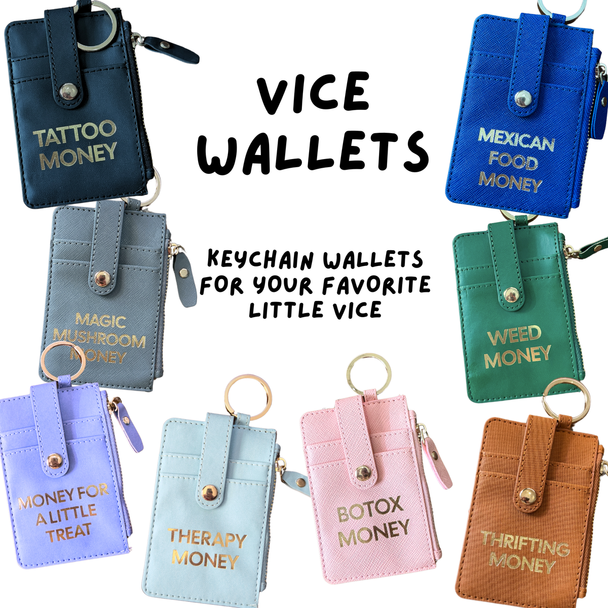 Therapy Money Keychain Wallet (funny, stocking stuffer)