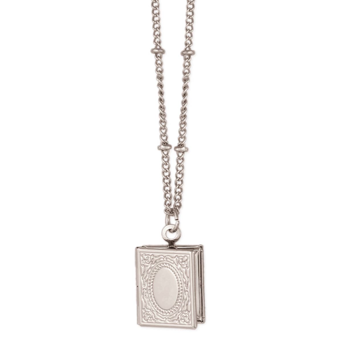 Secret Diary Silver Book Locket Necklace