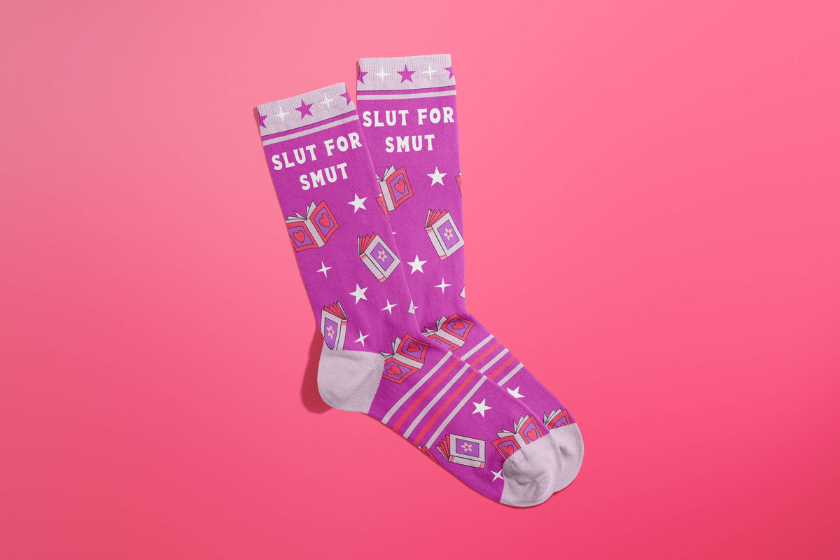 Slut For Smut Socks (funny gifts, books, bookish, BookTok)